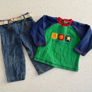 Agatha Ruiz De La Prada Baby - 24 months toddler fleece denim 90s y2k outfit